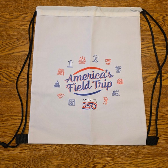 Handbags - America's Field Trip Drawstring‎ Bag White Red Blue Patriotic 250th Anniversary